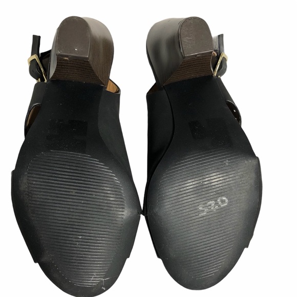 QUPID Slip on heels w Ankle Strap Blk Sz 5.5 - Picture 7 of 10